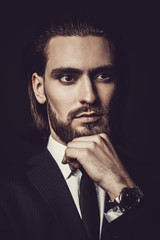 groomed fashionable man