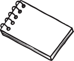 Notebook, notepad. Doodle, engraving sketch style