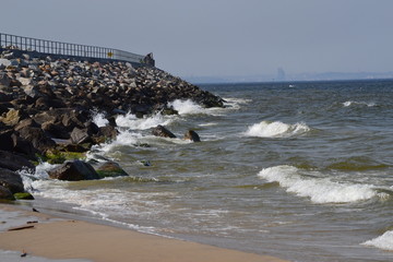 Cold sea beach