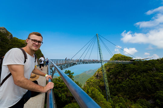 Tourist on Langkawi skycab ride