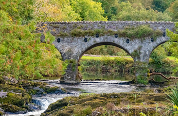 Fototapeta na wymiar Old bridge (1777), Sheen Falls, Kenmare, County Kerry, Ireland