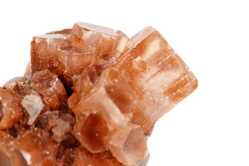 Macro mineral stone Aragonite on a black background