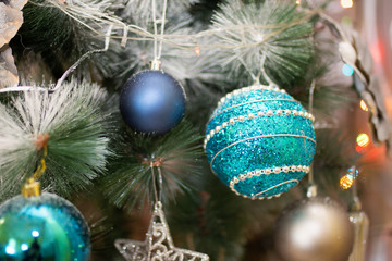 Beautiful decorated christmas tree