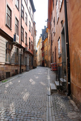 Fototapeta na wymiar deserted street of Stockholm