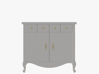White chest of drawers 3d rendering