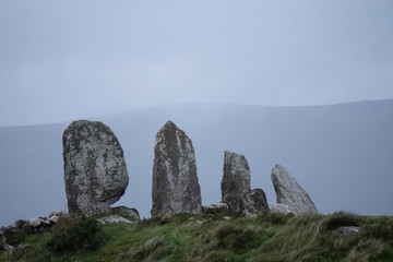Standing Stone Row Waterville on the Ring of Kerry. A magnificent 1900 BC Megalithic tomb of four...