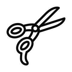 Outline Scissors icon vector isolated on white background. Modern, linear vector sign for mobile app and web design.