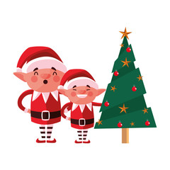 christmas elves and tree decoration