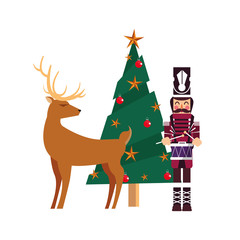 christmas nutcracker tree and reindeer