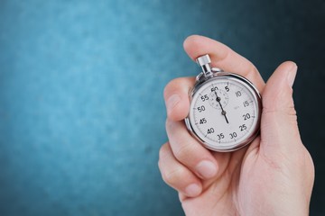 Close-up Stopwatch in Human Hand, Timer