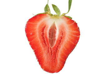 Strawberries on the white background