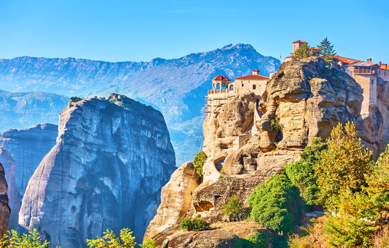 Panoramic view of Meteora