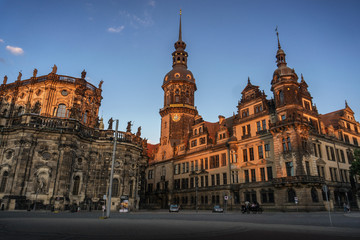 Obraz premium Dresden Cathedral and Castle (Saxony, Germany)