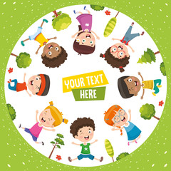 Vector Illustration Of Happy Children