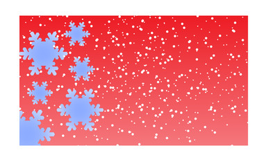 Christmas card with beautiful balls and white snowflakes
