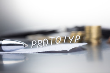 Prototyp auf einem Zettel im Büro