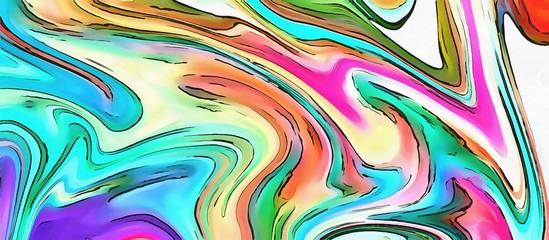 Watercolor abstract marble background. Multi colors swirl pattern. Crazy vivid texture. 