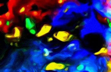 Obraz premium Abstract pretty background in vibrant funny colors. Colorful graphic painted texture. Beauty print. Digital bright pattern for design work. Acrylic style. Psychedelic crazy art.