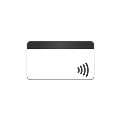 NFC Payment. Pos terminal confirms contactless payment from credit card. Near field communication concept. vector illustration isolated on white background.