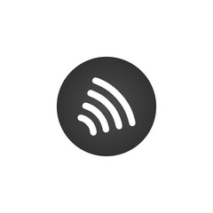 NFC Payment. Pos terminal confirms contactless payment from credit card. Near field communication concept. vector illustration isolated on white background.