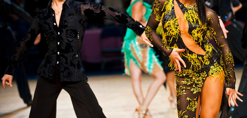 Fototapeta na wymiar woman and man dancer latino international dancing