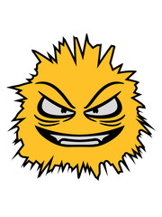 haarig haare kopf gesicht mund böse monster horror halloween vampir gruselig zähne comic cartoon clipart logo design