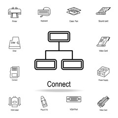 Connection PC icon. Detailed set of computer part icons. Premium graphic design. One of the collection icons for websites, web design, mobile app