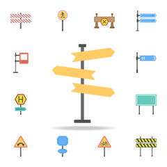 Fingerpost colored icon. Detailed set of color road sign icons. Premium graphic design. One of the collection icons for websites, web design, mobile app