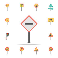 Vehicular traffic colored icon. Detailed set of color road sign icons. Premium graphic design. One of the collection icons for websites, web design, mobile app