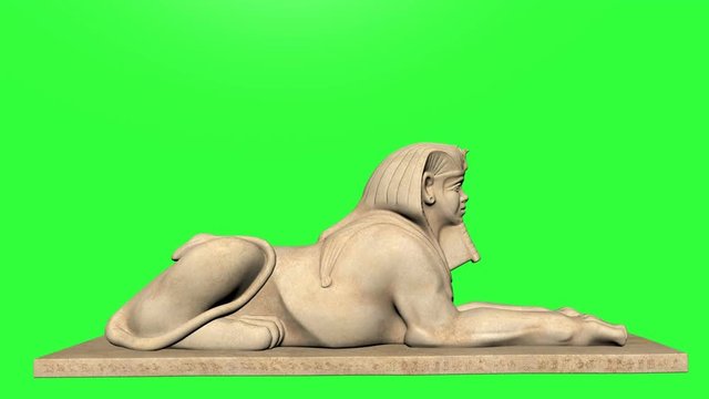 HD Green screen of Egyptian Sphinx
