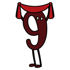 cartoon number nine design
