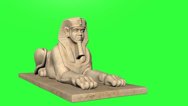 HD Green screen of Egyptian Sphinx