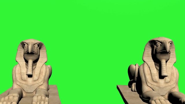 HD Green screen of Egyptian Sphinx