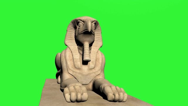 HD Green screen of Egyptian Sphinx