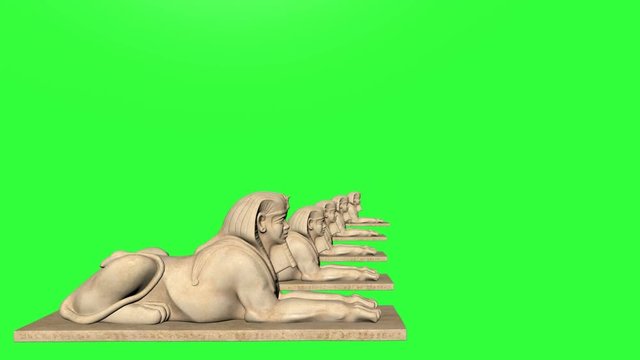 HD Green screen of Egyptian Sphinx