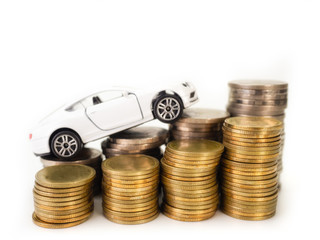 Car loan , money , for loans costs finance concept.