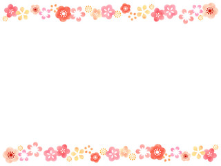 かわいい梅の花のフレーム