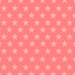 Pattern with stars on living coral background. Gold stars pattern trend living coral background 2019