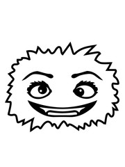 flauschig haarig klein mädchen frau weiblich verrückt wahnsinnig crazy girl gesicht kopf mund böse monster horror halloween vampir gruselig zähne comic cartoon clipart