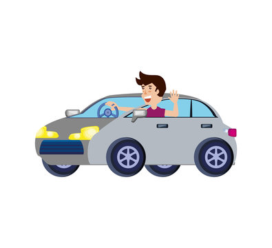man driver car avatar character