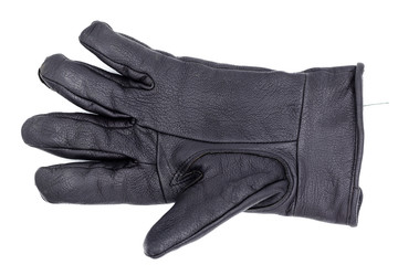 Leather gloves on white background