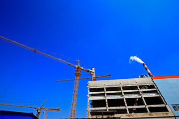 The construction of buildings under construction