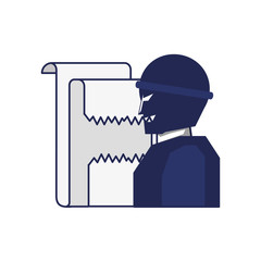 thief man with paper receipt