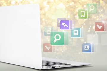 Laptop computer pc on white background