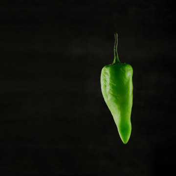 Green chilli background with copy space
