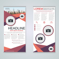 Naklejka premium Modern roll-up business banners vector design template