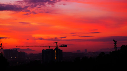 Twilight sunrise view as background