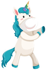 A unicorn character on white background