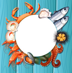 Mix fresh seafood template