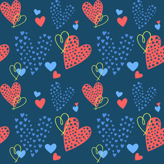 Hearts romantic valentines pattern background pink vector girly cute